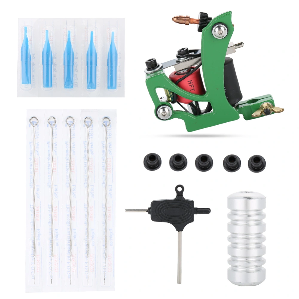 Professional Complete Tattoo Kit Coils Tattoo Machine Needles Grip Tool