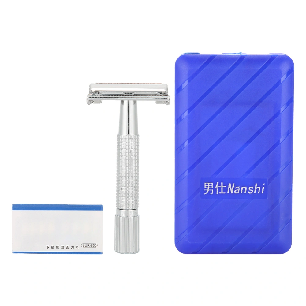 Manual Mens Razor Classic Straight Double Edge Blade Beard Shaver with Case