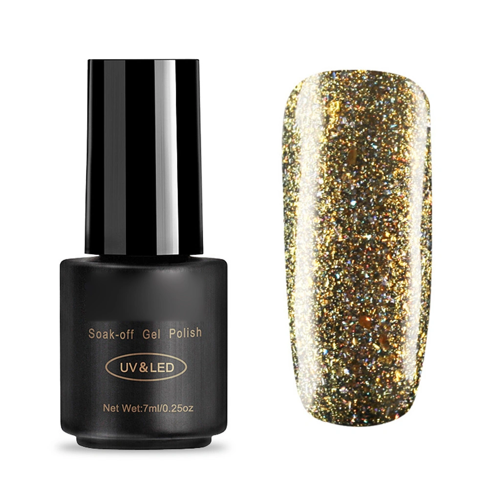 7ML Glitter Shine Nail Art Polish DIY UV Gel Nail Varnish Manicure Tool A101
