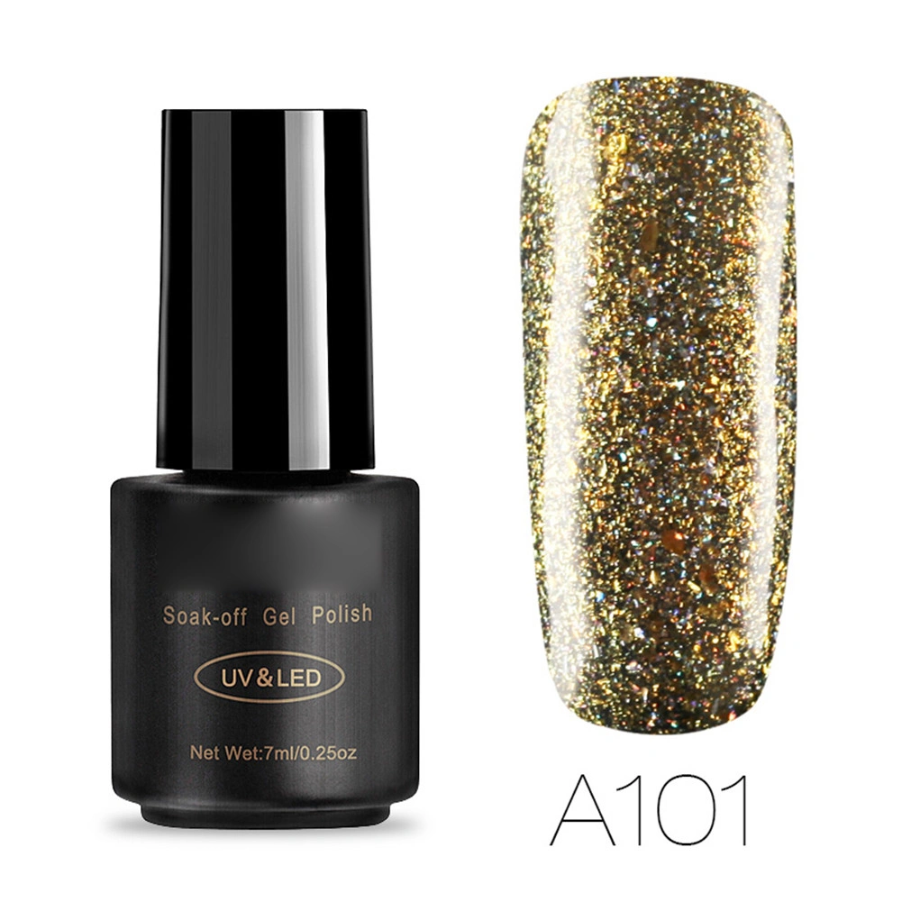 7ML Glitter Shine Nail Art Polish DIY UV Gel Nail Varnish Manicure Tool A101