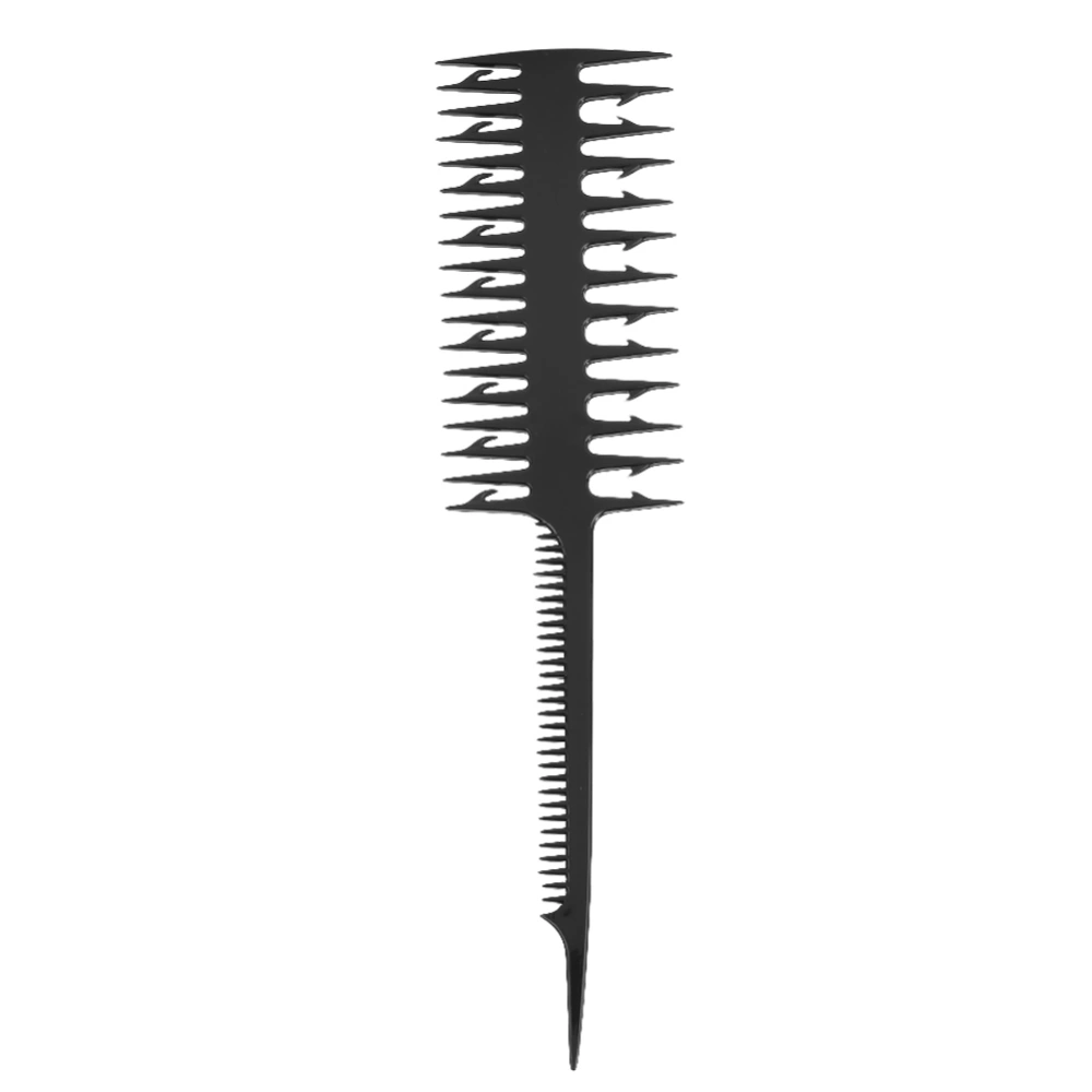 Double sided Wide Fine Tooth Highlighting Comb Professional Piece Strip Dyed Hair Comb Black