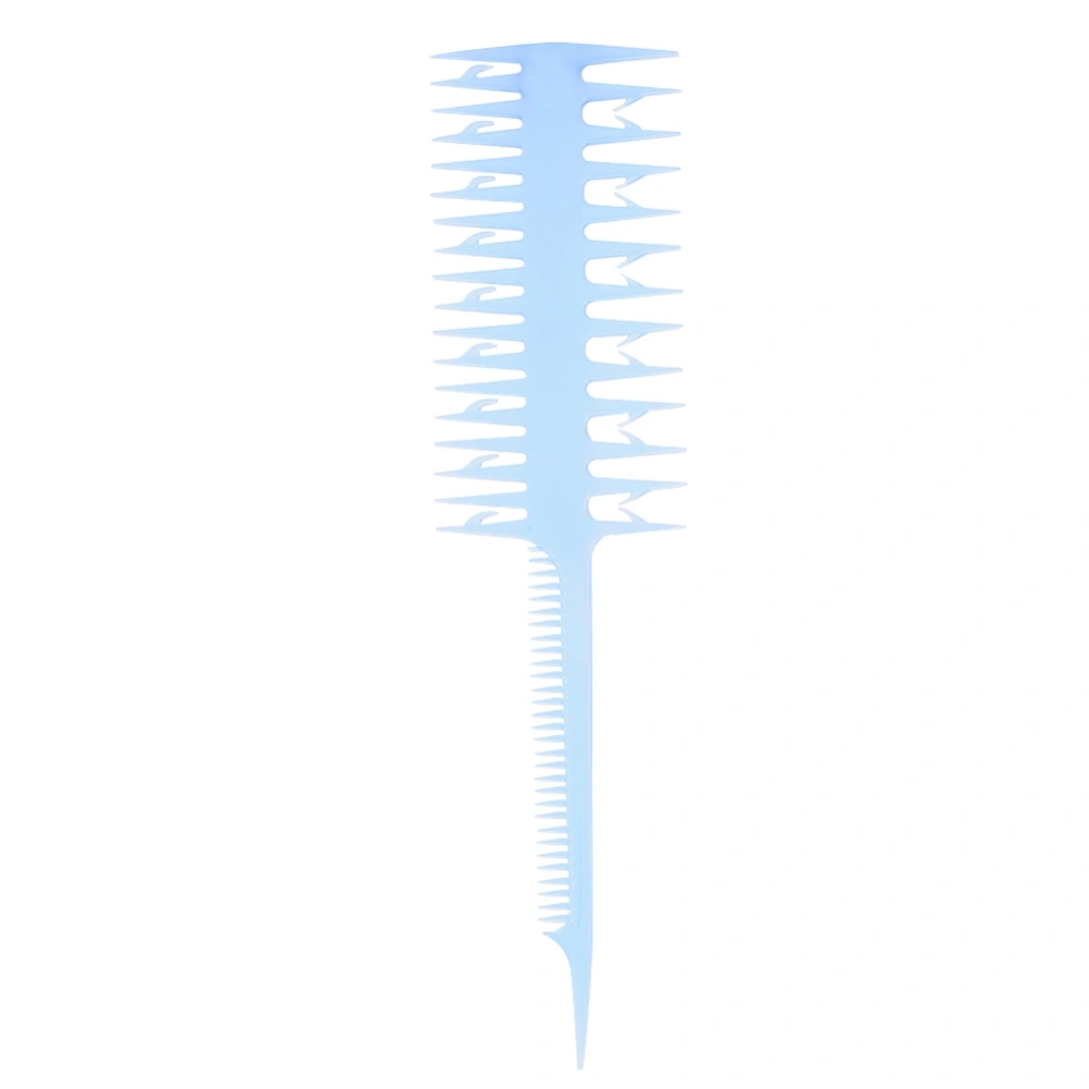 Double sided Wide Fine Tooth Highlighting Comb Professional Piece Strip Dyed Hair Comb Blue