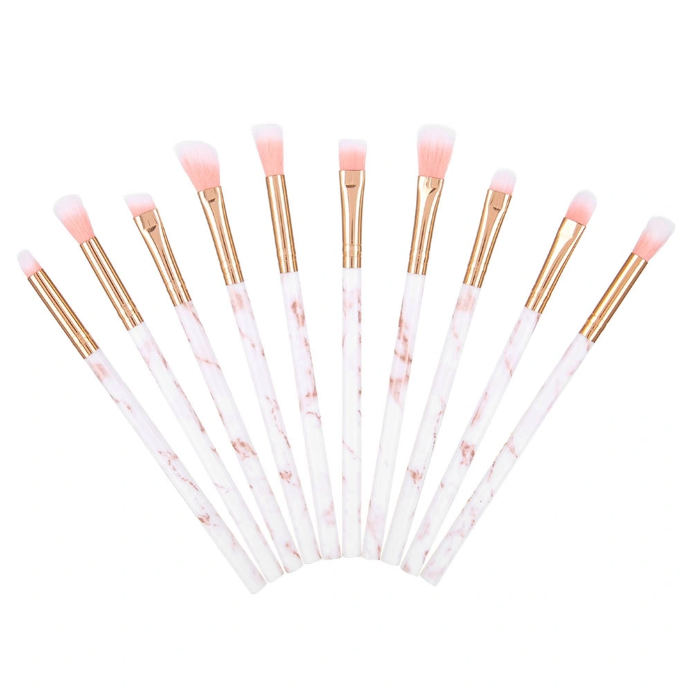 10Pcs Marble Cosmetic Makeup Brush Eye Shadow Brushes Set Kit Makeup Tool(Gold)