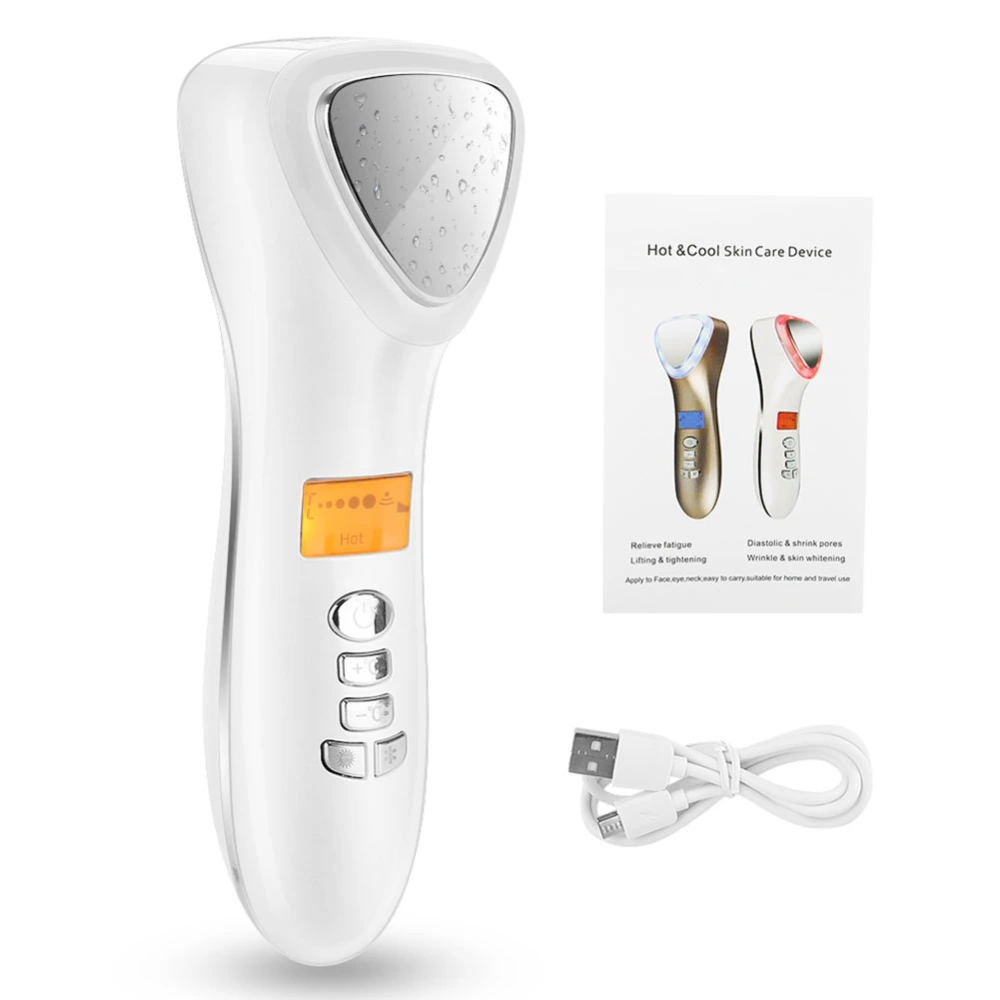 Hot Cool Skin Care Machine Acne Removal Anti aging Pore Minimizing Sonic Vibration Face Beauty