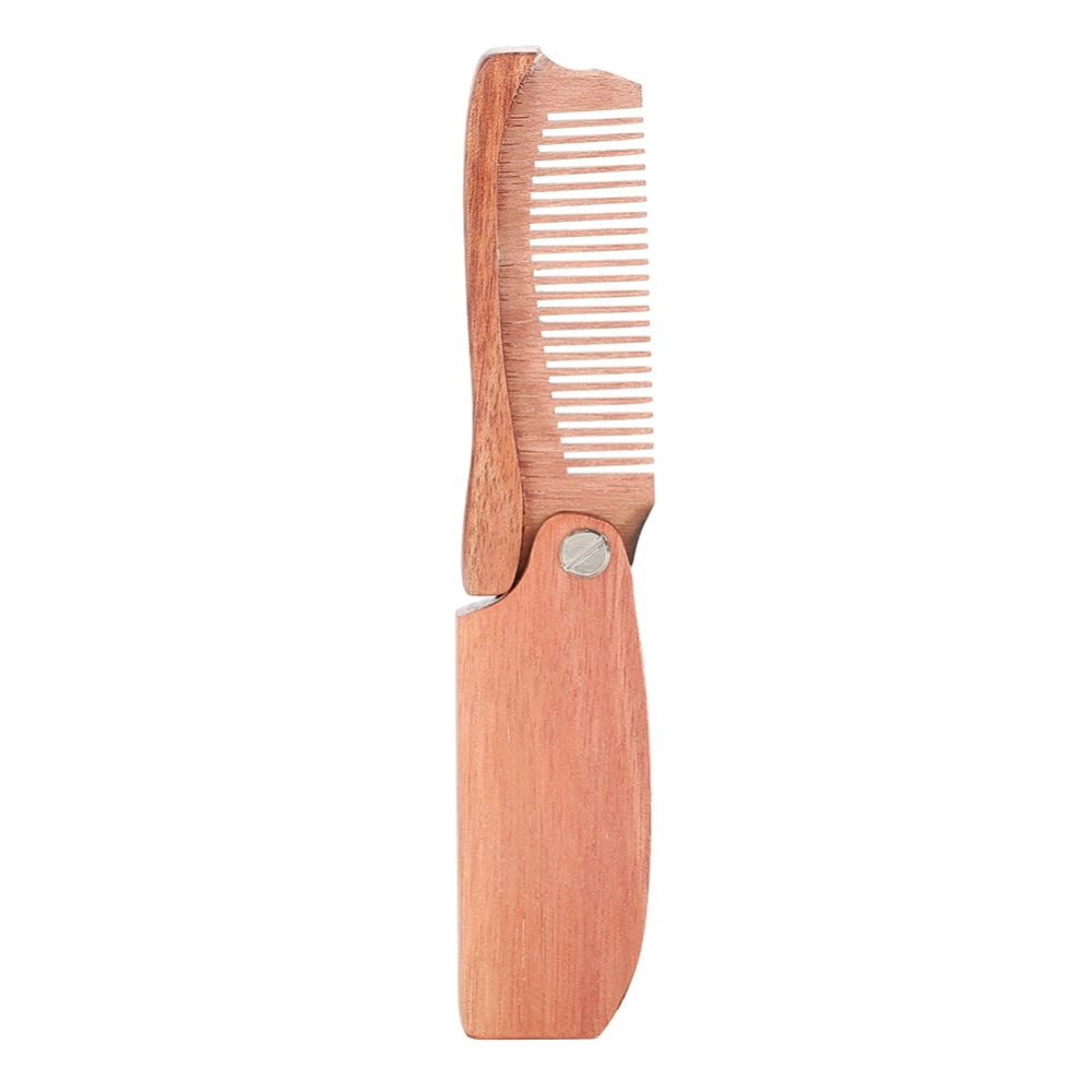 Portable Natural Wooden Beard Comb Folding Pocket Moustache Shaping Comb