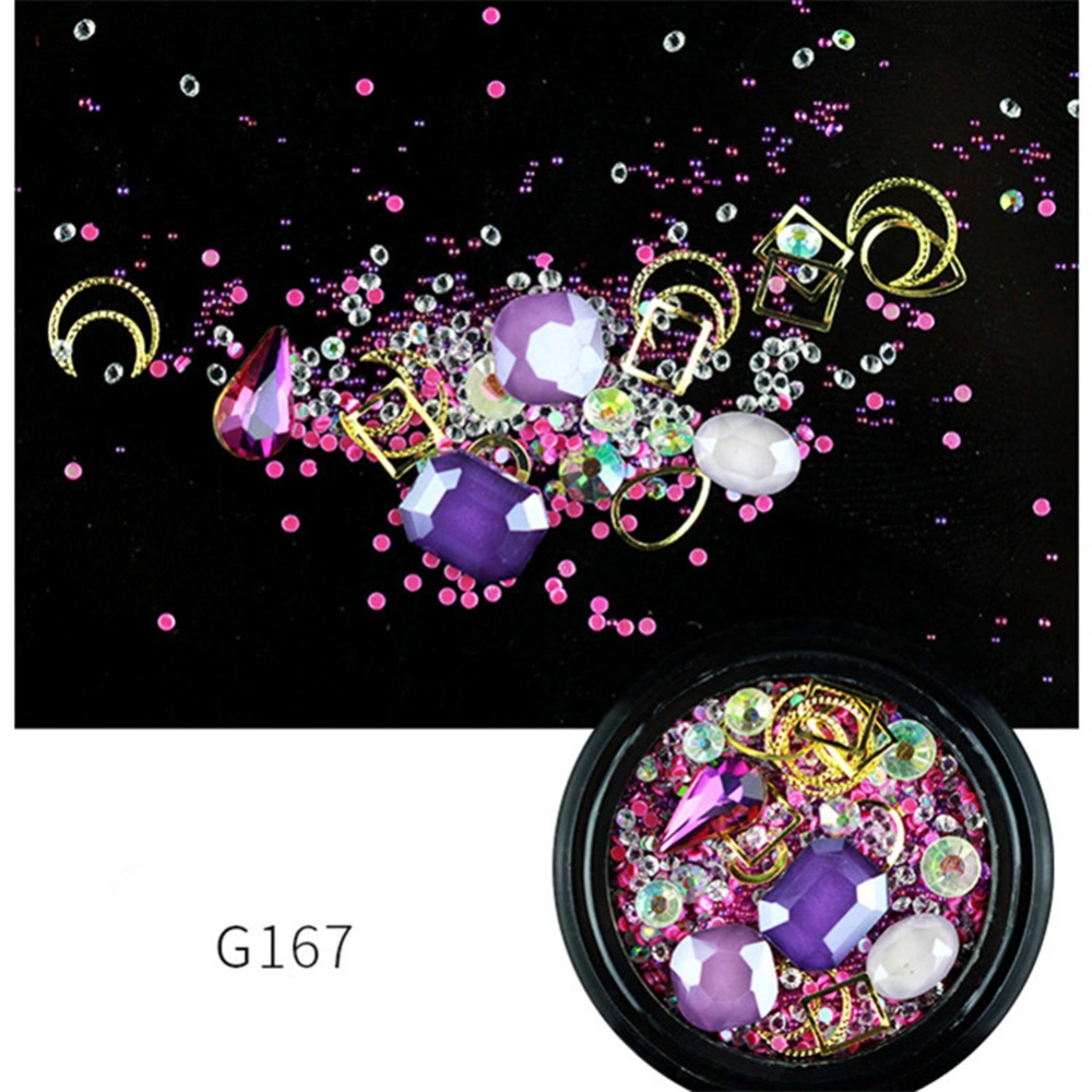 Nail Art Rhinestone Irregular AB Drills Hollow Rivet Beads Sticker DIY Manicure Tool G167