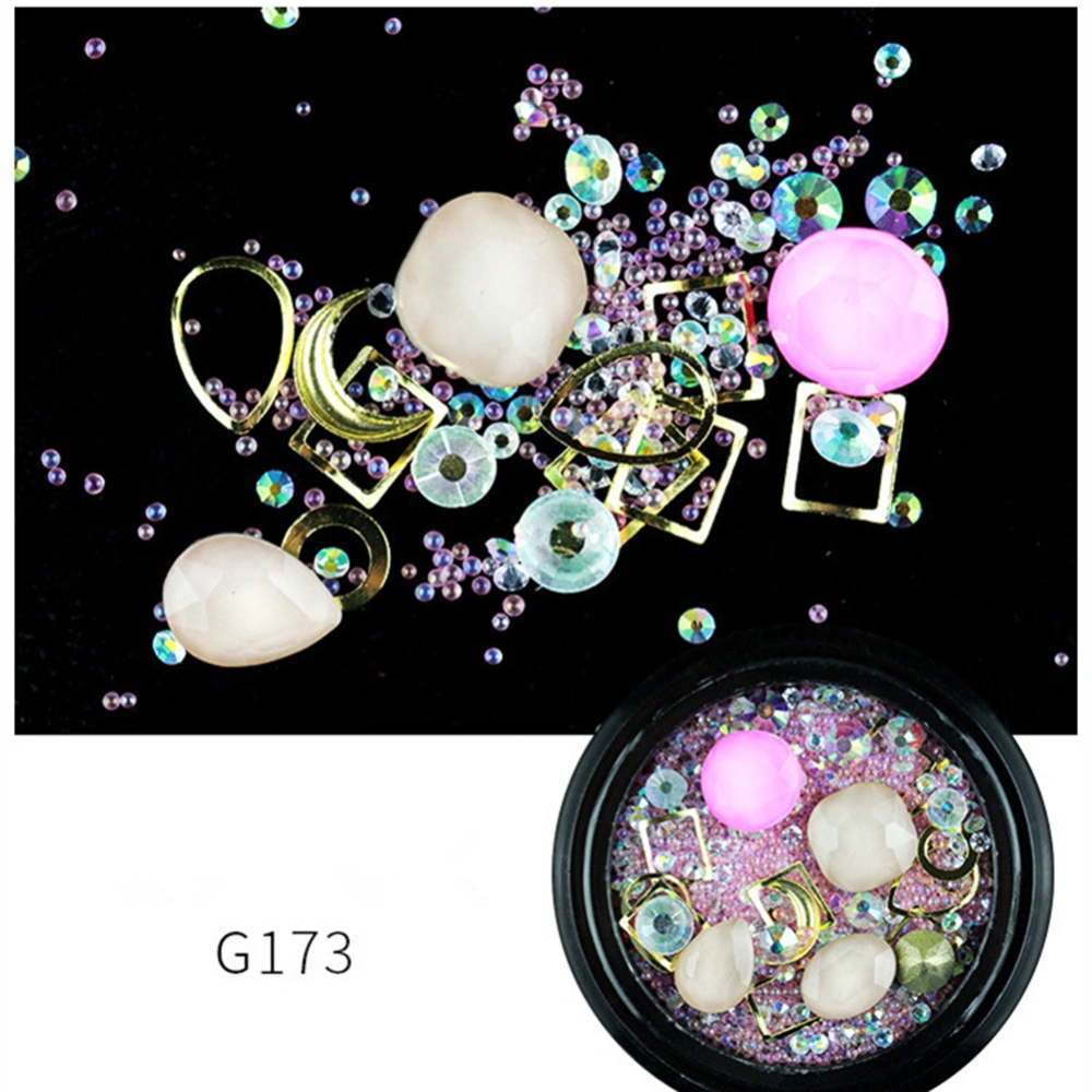 Nail Art Rhinestone Irregular AB Drills Hollow Rivet Beads Sticker DIY Manicure Tool G173