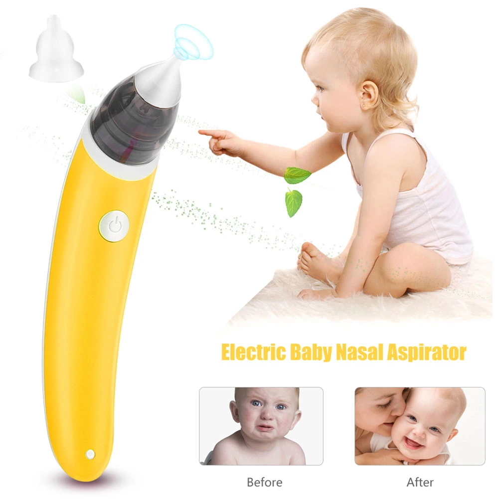 Electric Baby Nasal Aspirator Nose Cleaner Snot Cleaning Nasal Suction Machine (Yellow)