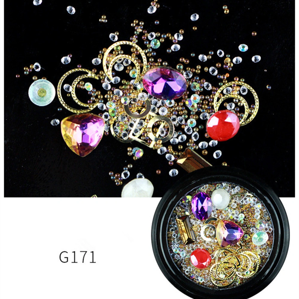 Nail Art Rhinestone Irregular AB Drills Hollow Rivet Beads Sticker DIY Manicure Tool G171