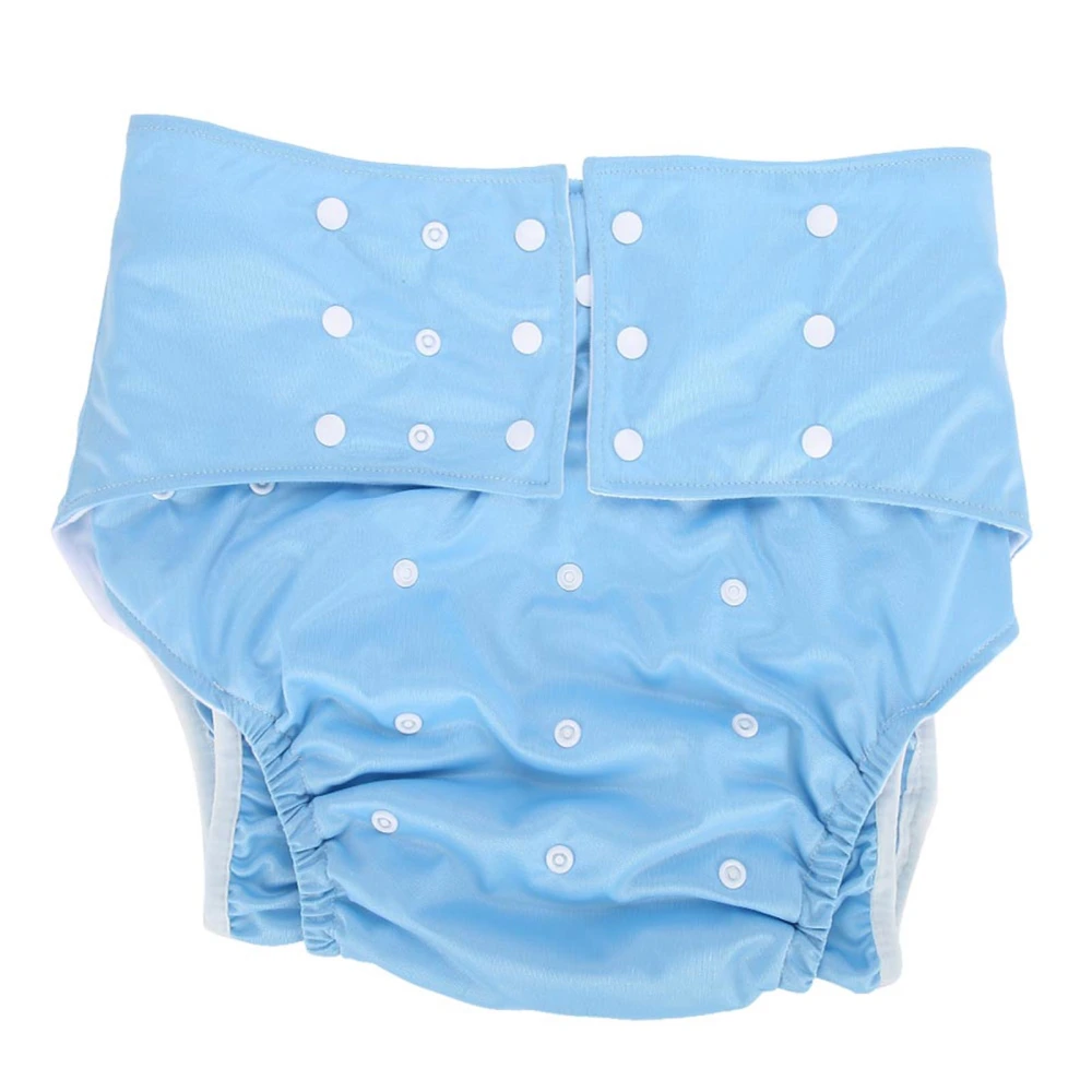 Washable Adult Pocket Nappy Cover Adjustable Reusable Diaper Cloth Light Blue