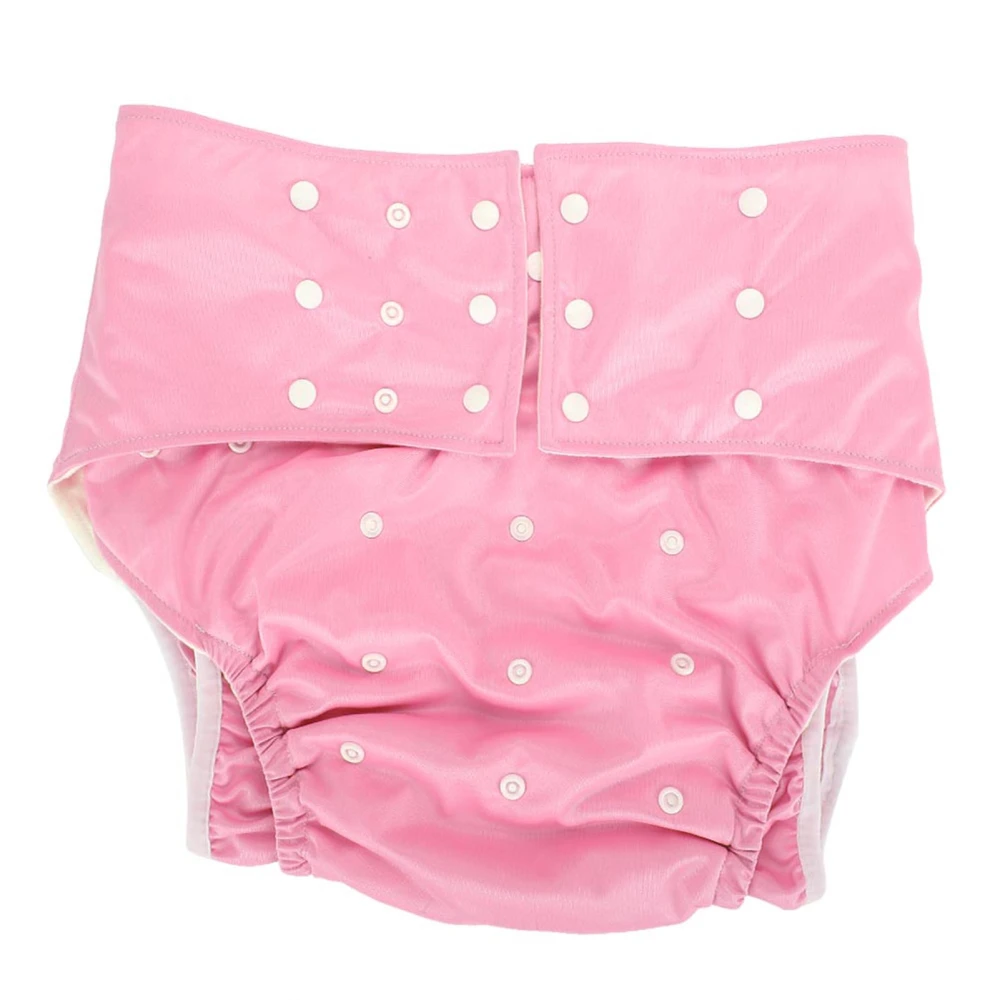 Washable Adult Pocket Nappy Cover Adjustable Reusable Diaper Cloth Pink