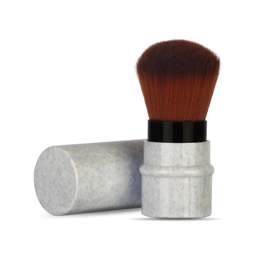 Short Marbling Makeup Foundation Brush Stretchable Handle Blusher Powder Brush Blue