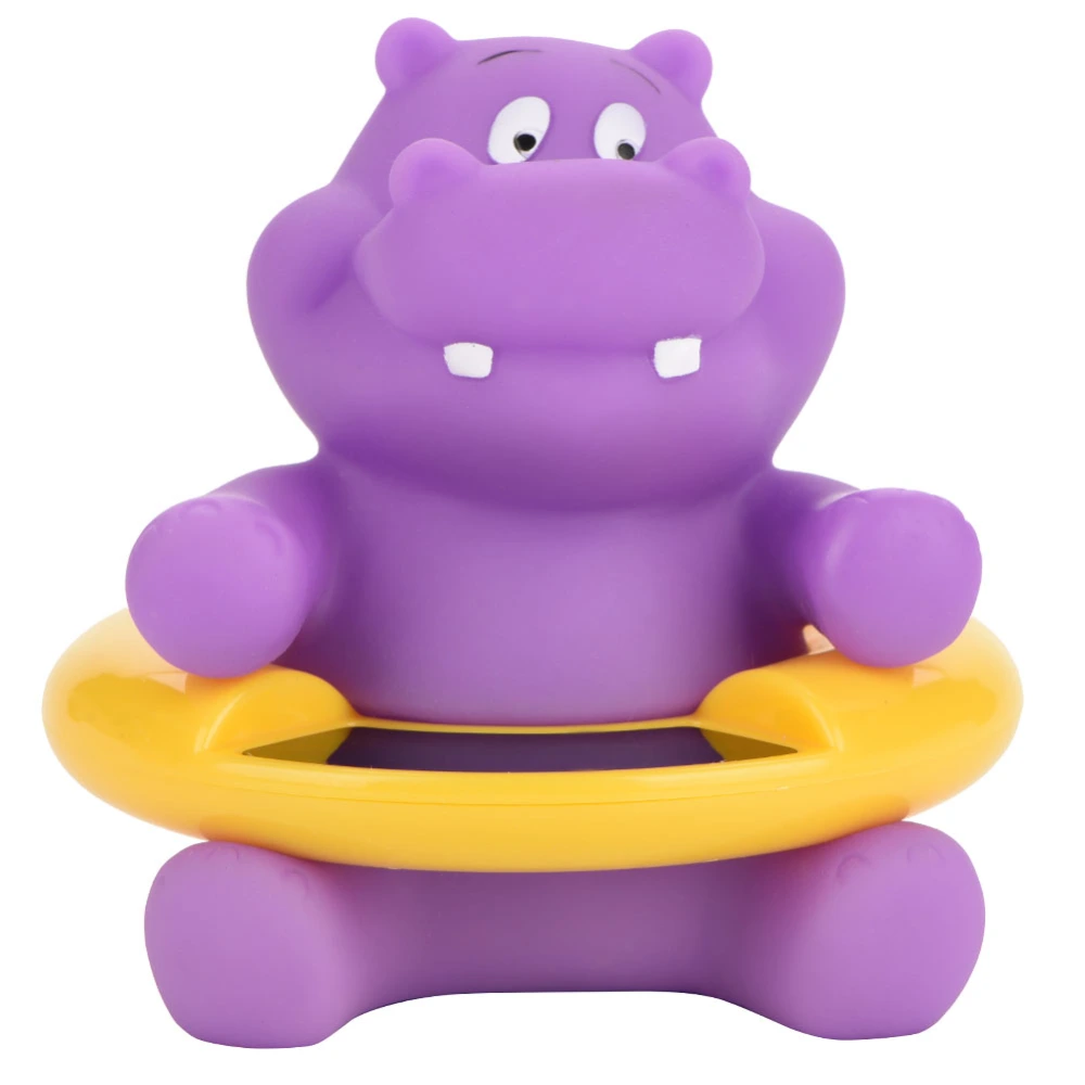 Baby Bath Thermometer Temperature Display Floating Cute Animal Thermometer Purple Hippo