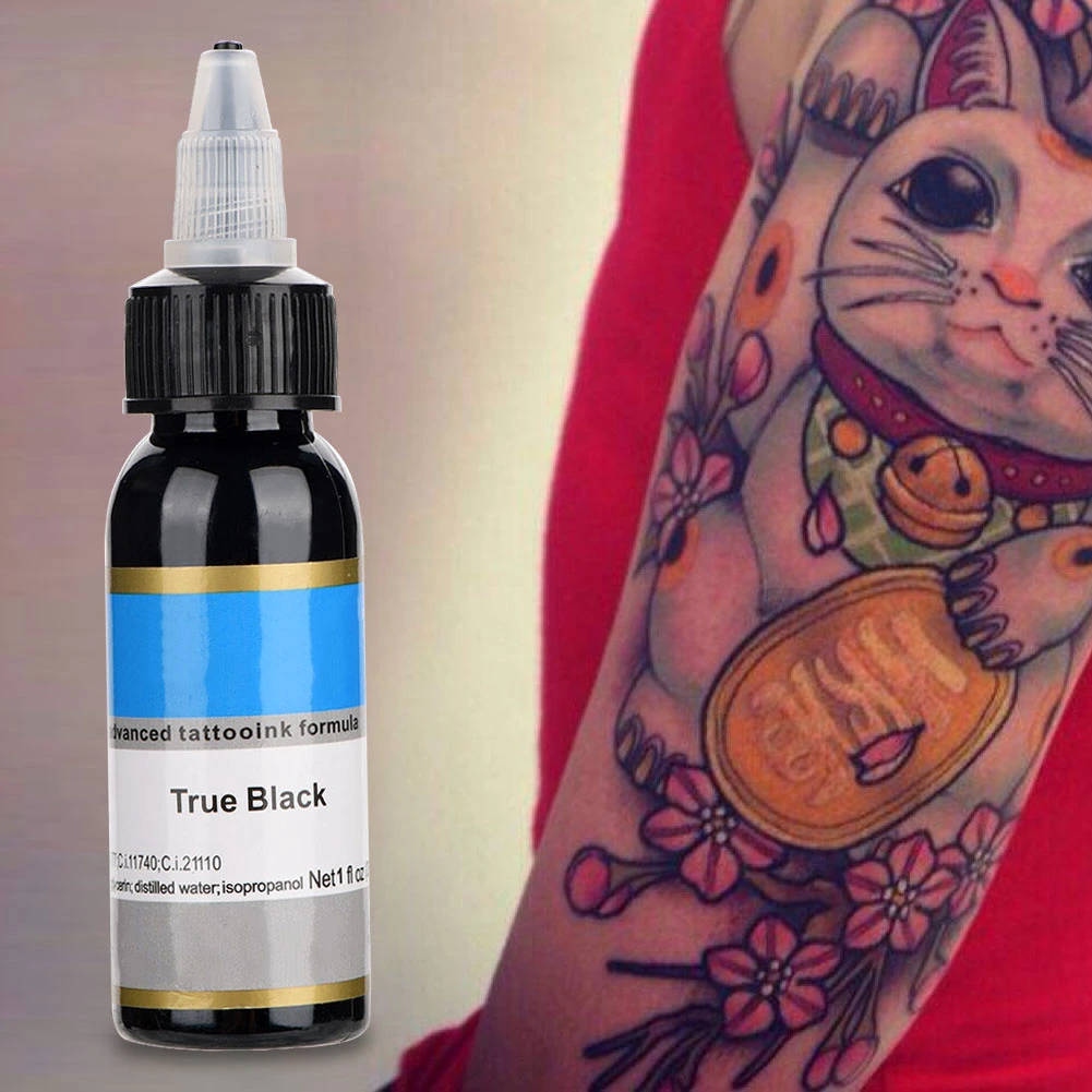 30ml Body Paint Semi permanent Eyebrow Permanent Makeup Tattoo Ink (True Black)
