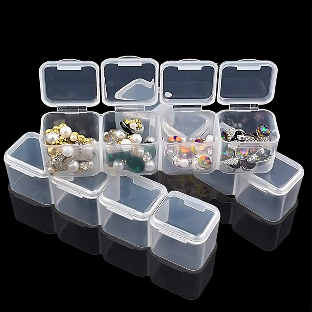 28 Grids Transparent Acrylic Nail Art Decorations Storage Box Rhinestone Beads Container Case