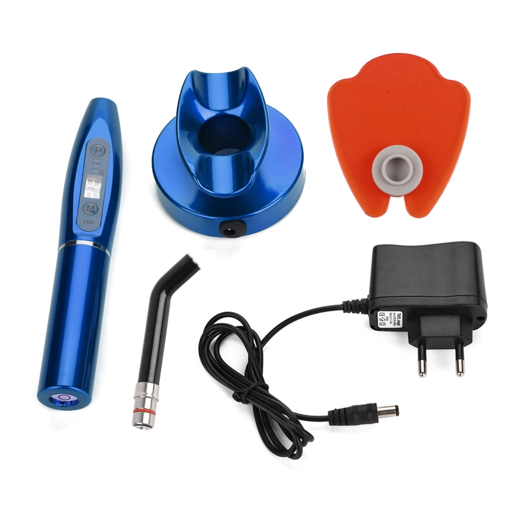 240V Rechargeable Wireless Dental Curing LED Light Lamp EU Plug Blue