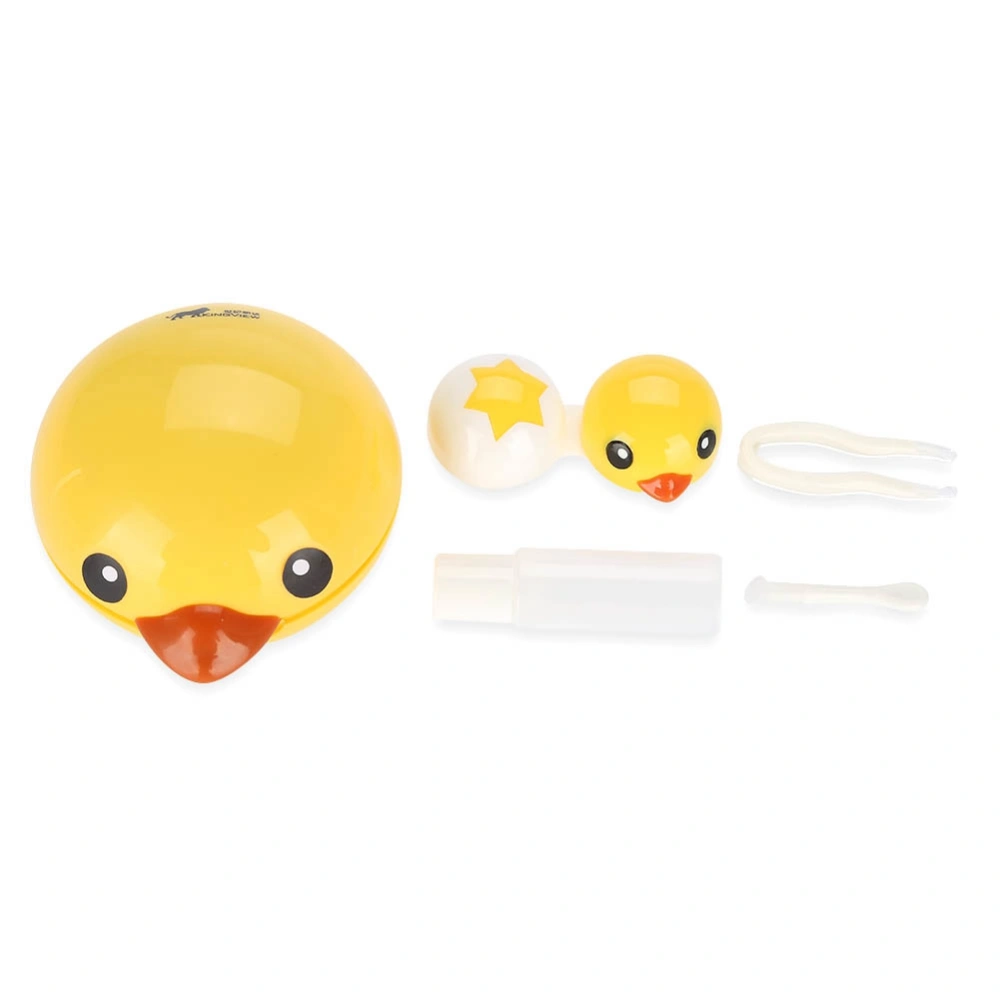 Cute Mini Cartoon Duck Contact Lens Holder Eye Care Lenses Container Case Mirror Box