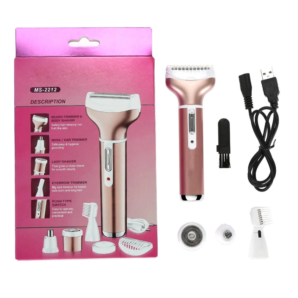 4 IN 1 Portable Lady Grooming Kit Women Mini Electric Shaving Cutter Set Rose Gold