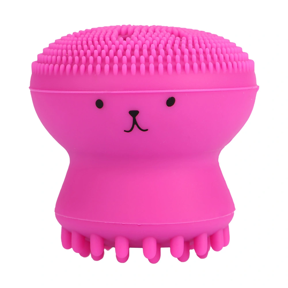 Face Cleansing Brush Exfoliating Grease Removal Massage Jellyfish Octopus Wash Tool Rose Pink