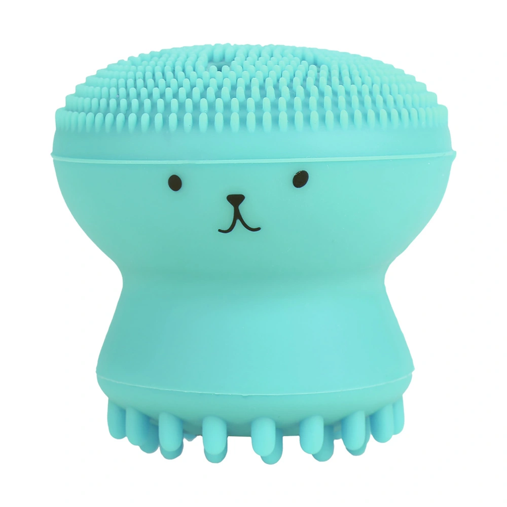 Face Cleansing Brush Exfoliating Grease Removal Massage Jellyfish Octopus Wash Tool Green