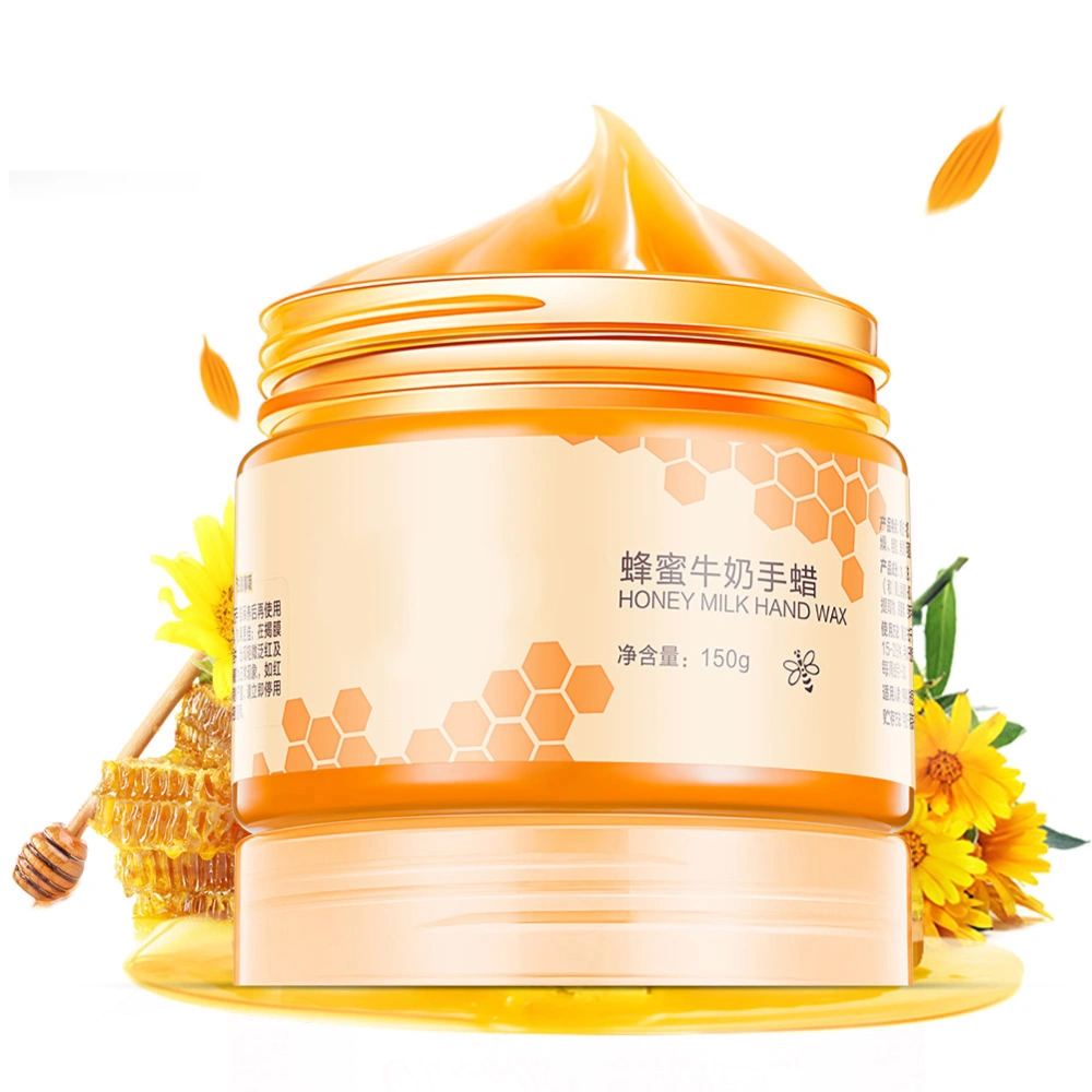 150g Honey & Milk Nourishing Hand Cream Wax Mask Moisturizing Exfoliating Calluses Hand Care