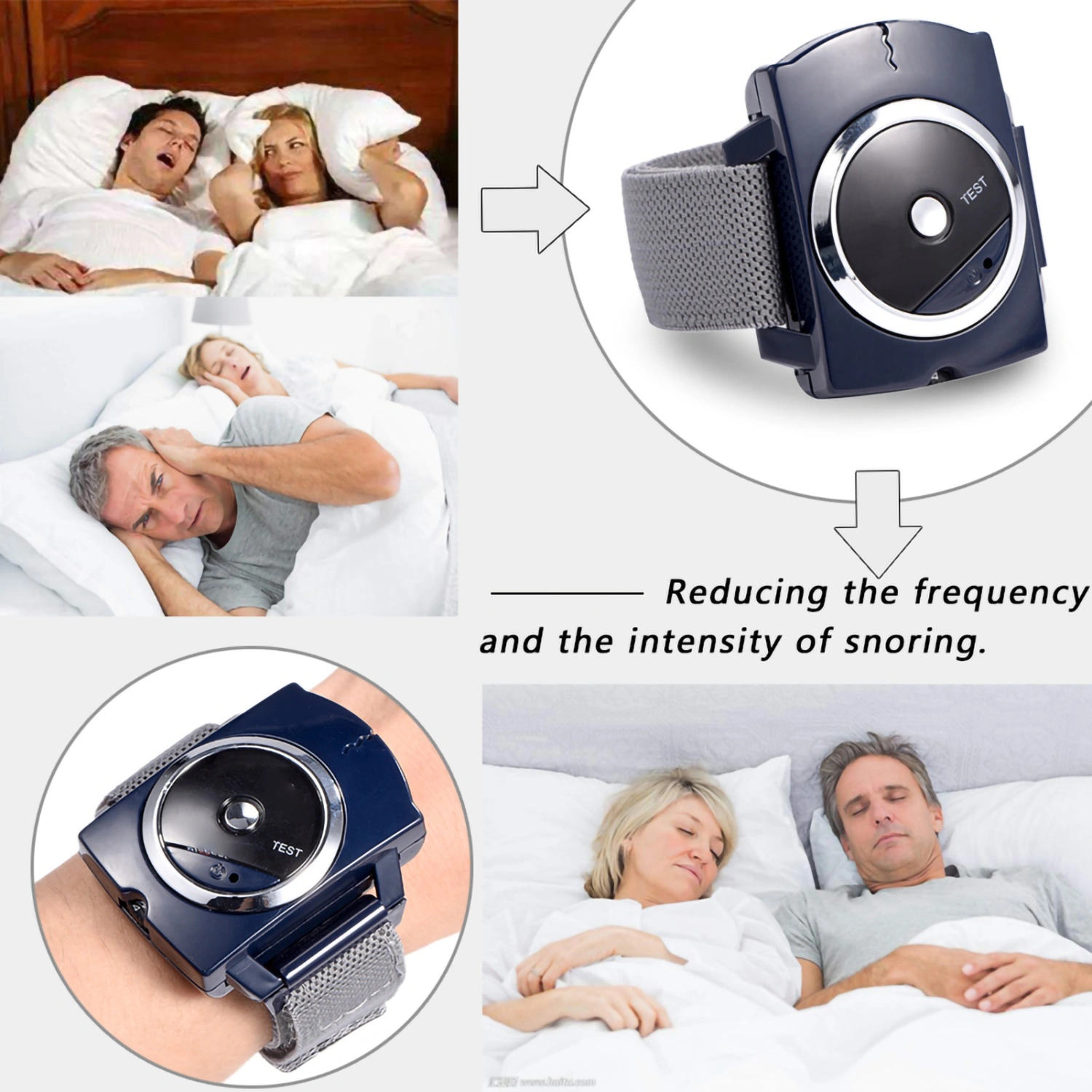 Infrared Intelligent Anti Snoring Device Wristband Watch Anti Snoring Bio Feedback