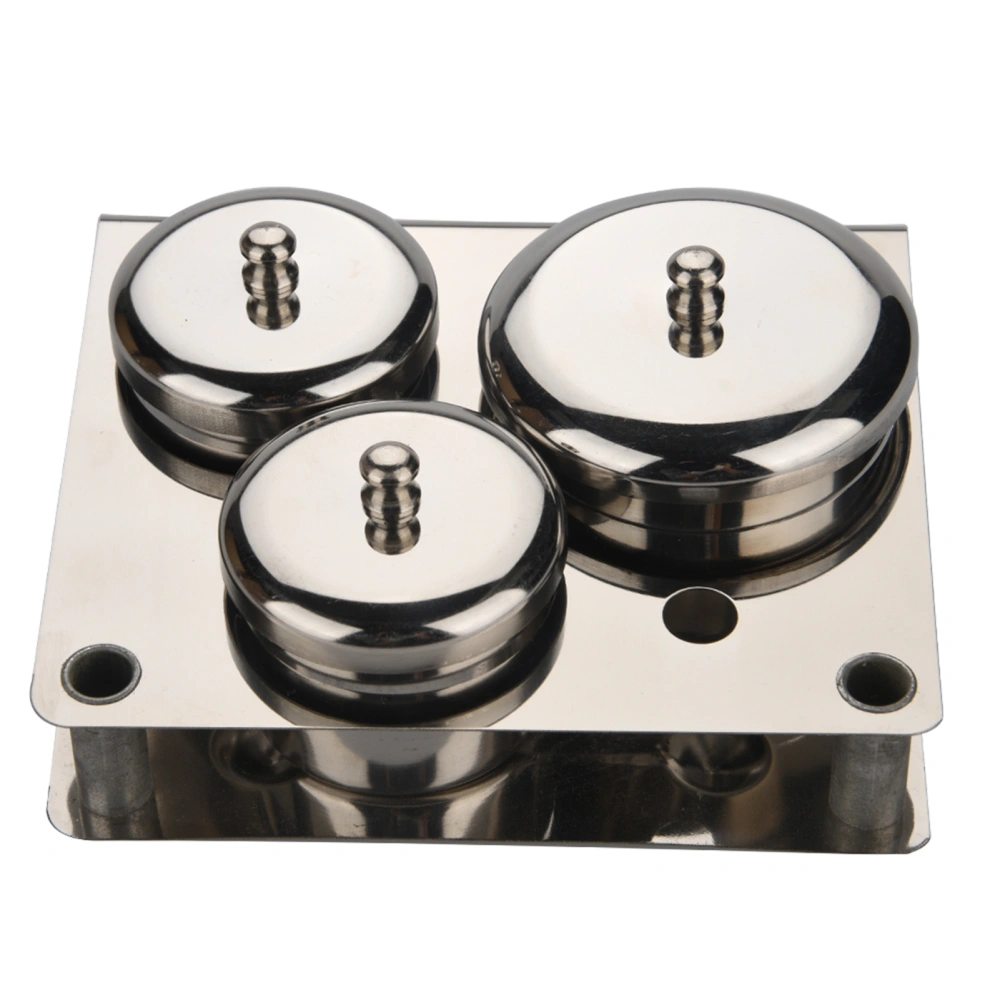 3pcs Stainless Steel Nail Art Mini Powder & Liquid Set Cans Storage Box Compact Manicure Tools