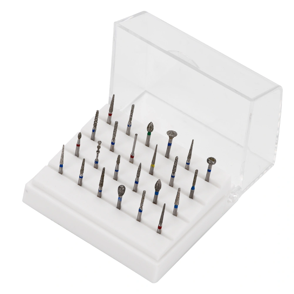 24 Holes Dental Burs Holder Dental Diamond Burs Drill High Speed Block Alloy Autoclavable Box