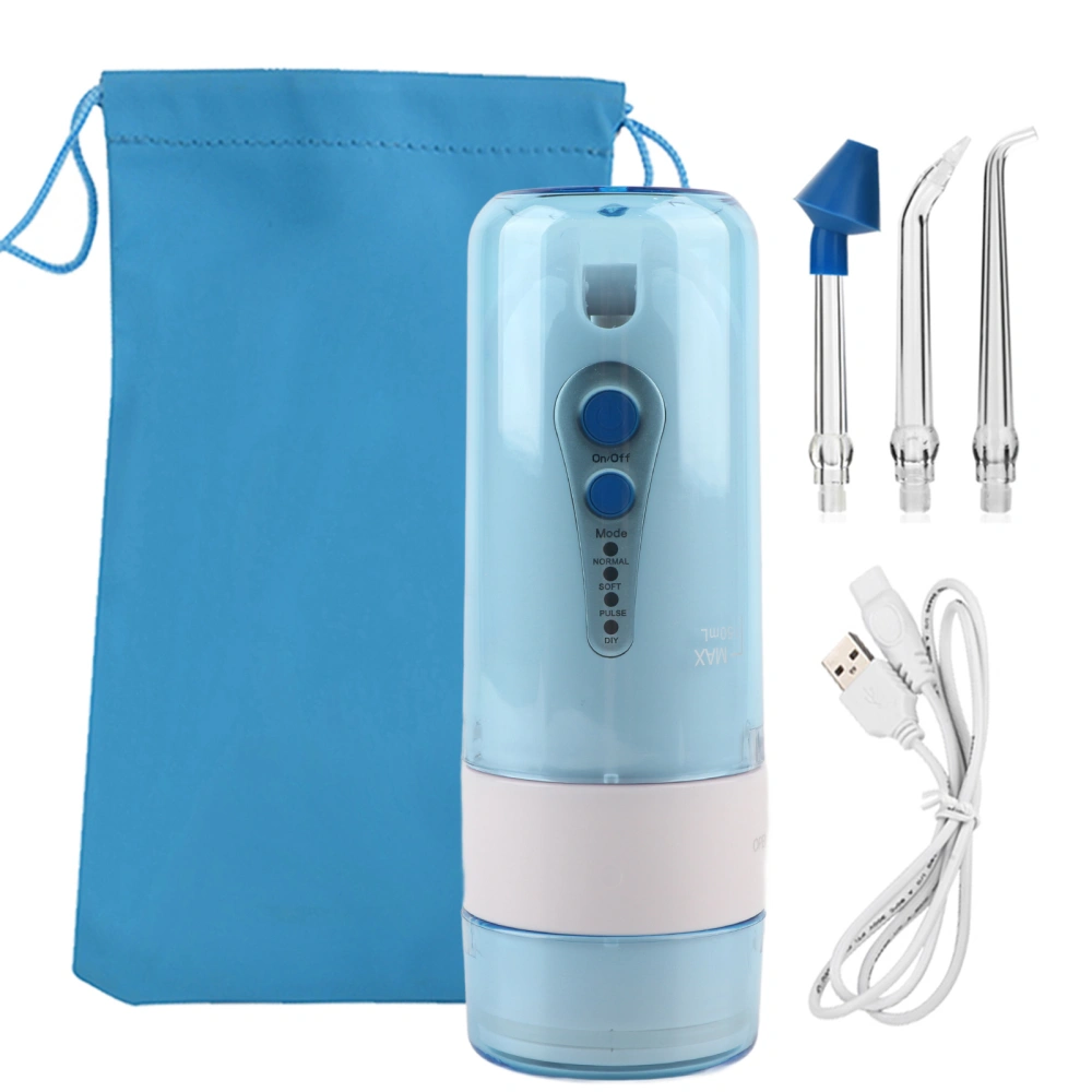 Pulse Oral Irrigator Dental Water Flosser Flossing Water Jet Teeth &amp; Nose Clean Sky Blue