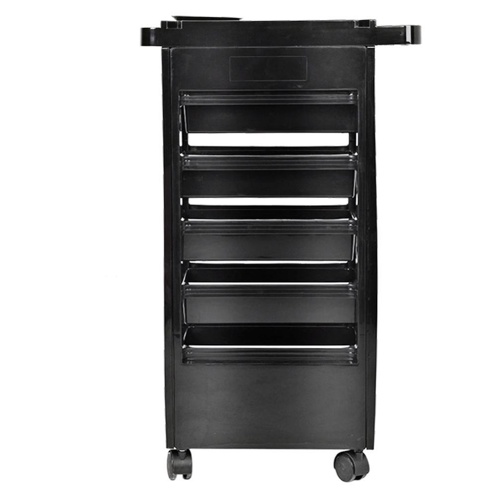 Hair Salon Instrument Storage Cart Adjustable Height Trolley Beauty Tools with 5 Drawers