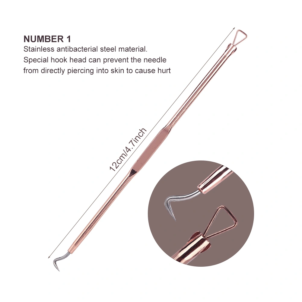 4pcs Blackhead Removal Acne Extractor Blemish Pimple Remover Tool Beauty Needle Kit