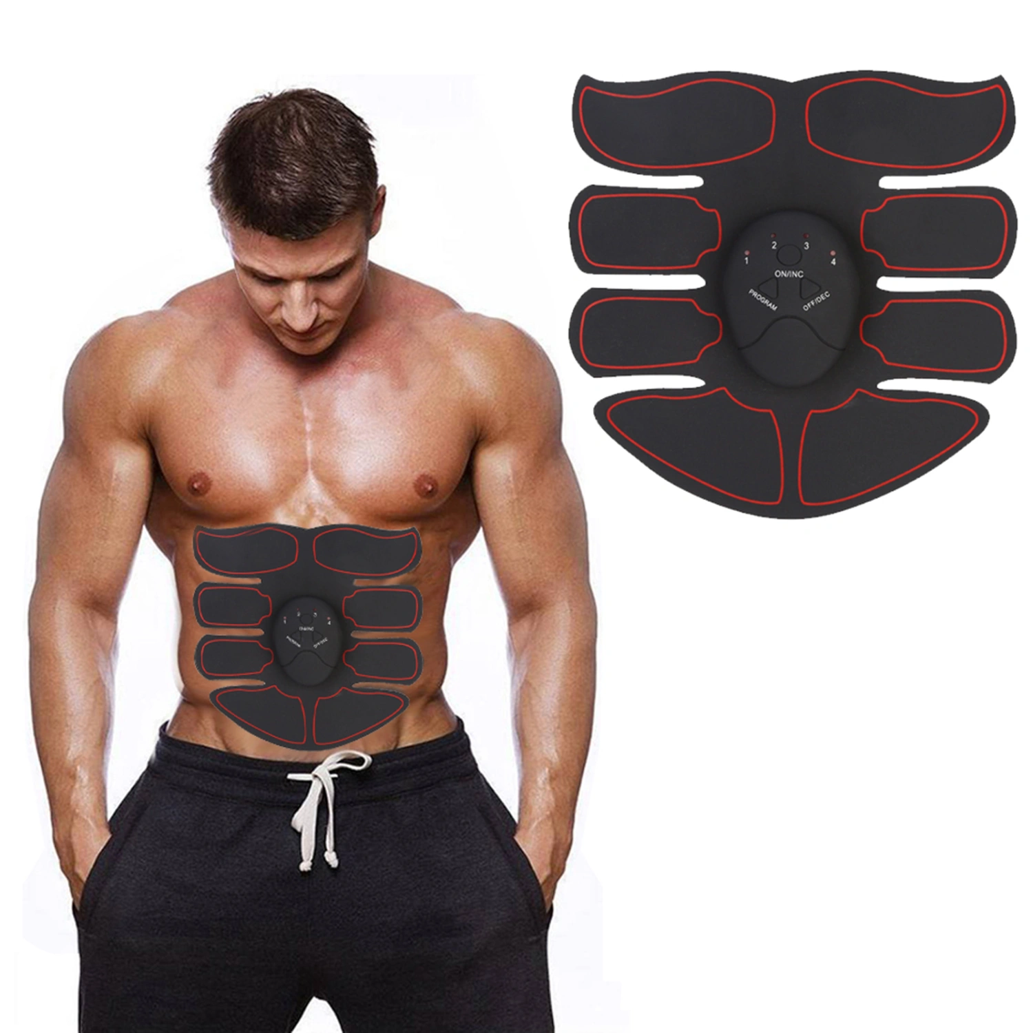 EMS Intelligent Training Patch (1 Abdomen 1 Main) (Black Red)