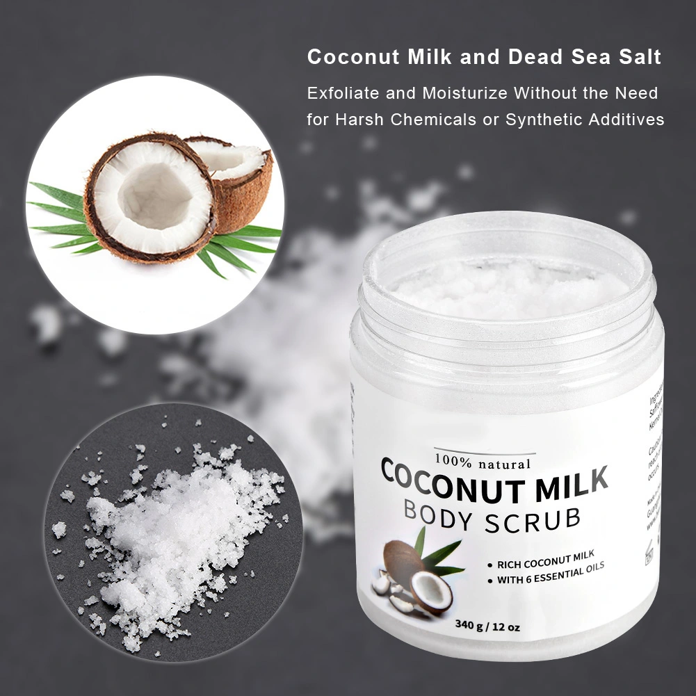 MELAO Pure Body Naturals Coconut Milk Exfoliating Body Scrub Bath Salt