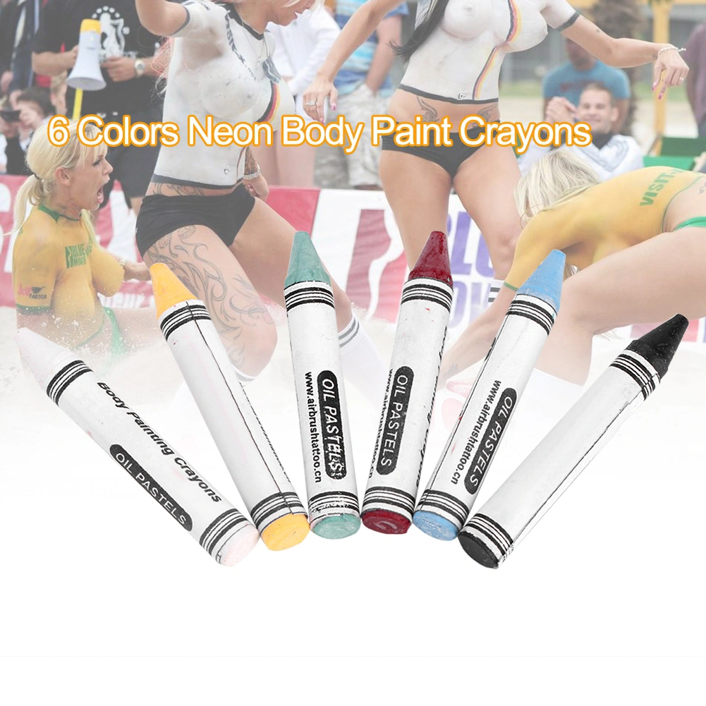 6 Colors Neon Body Paint Crayons Pigment Children Kids Face Painting Glow Fluorescent Football
