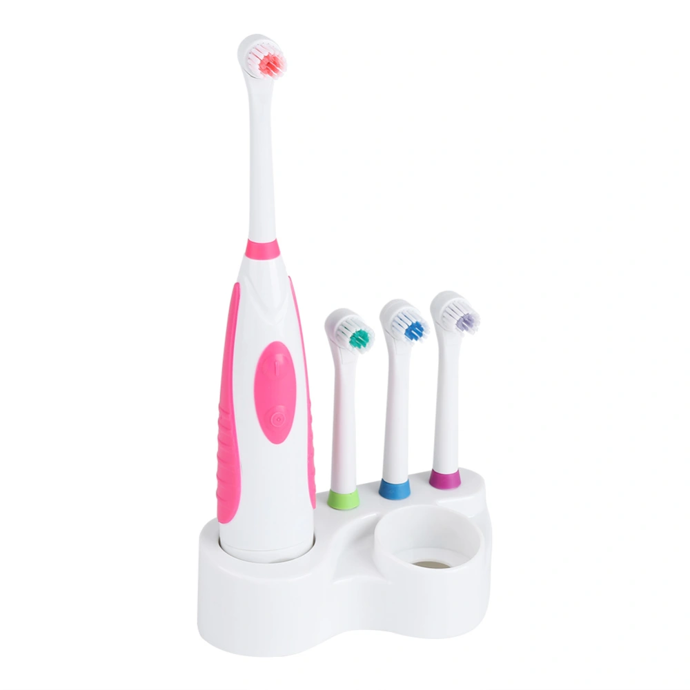 Battery Electric Toothbrush Travel Electronic Whitening Cleaning Tooth Oral Care Pink