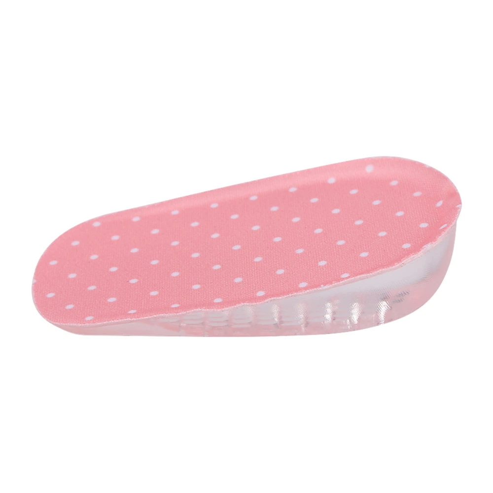 2.5cm Silicone Gel Adhesive Insoles Height Increase Foot Orthotic Arch Support Heel Pads Pink