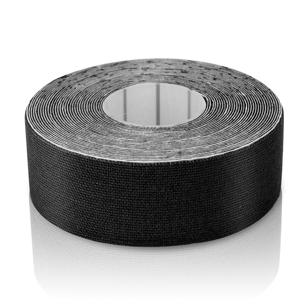 1Roll Cotton Elastic Adhesive Strain Injury Muscle Sports Sticker Bandage Tape (Black)