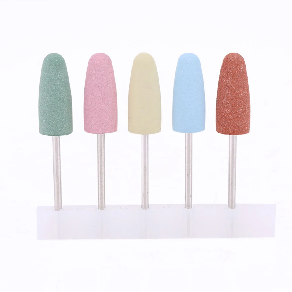 5pcs Nail Art Silicone Polisher Nail Grinders Drill Bits Manicure Machine Tools Smoothing Drill