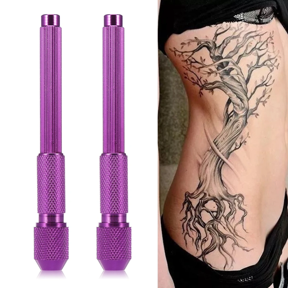 2pcs Tattoo Pen Holder for Skin Marking Pen Skin Surfer Stencil Outlining Pen Holder Purple