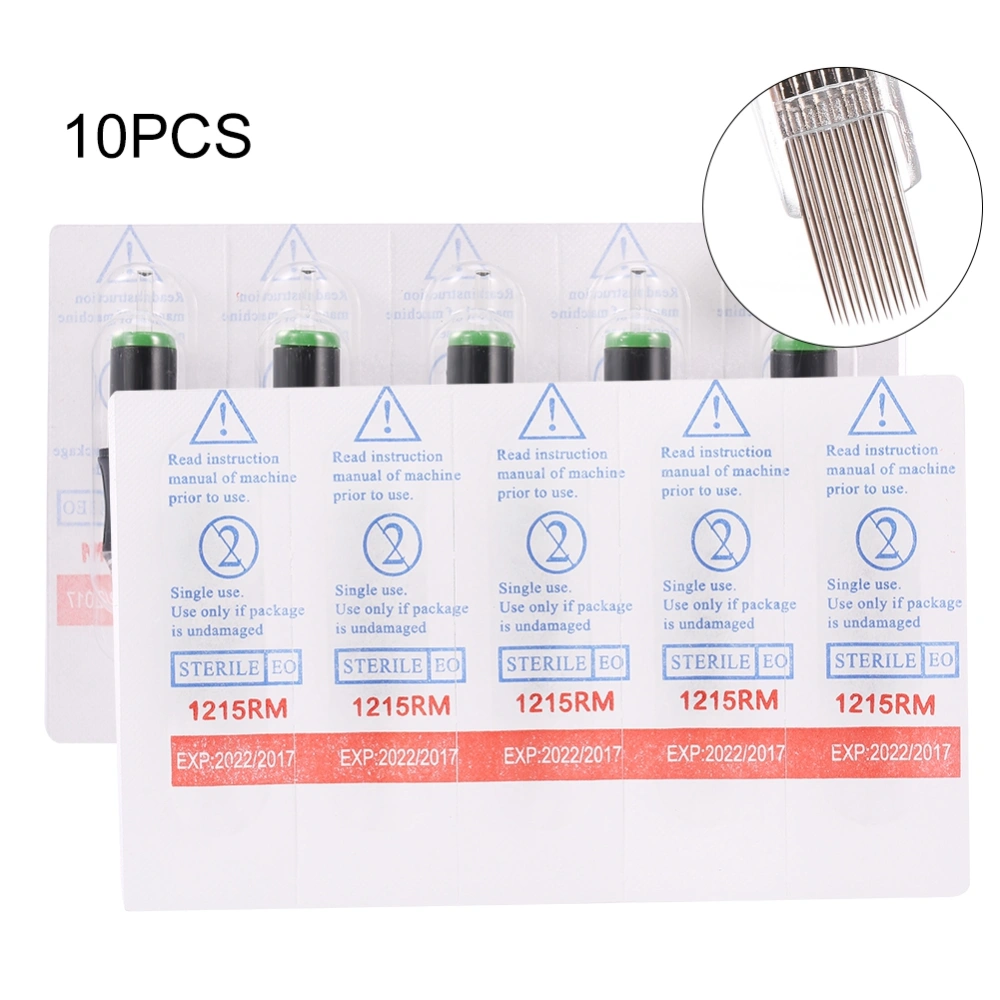 10pcs Disposable Semi Permanent Tattoo Cartridge Needles RL/RM/M1/RS for Makeup Machine 15RM