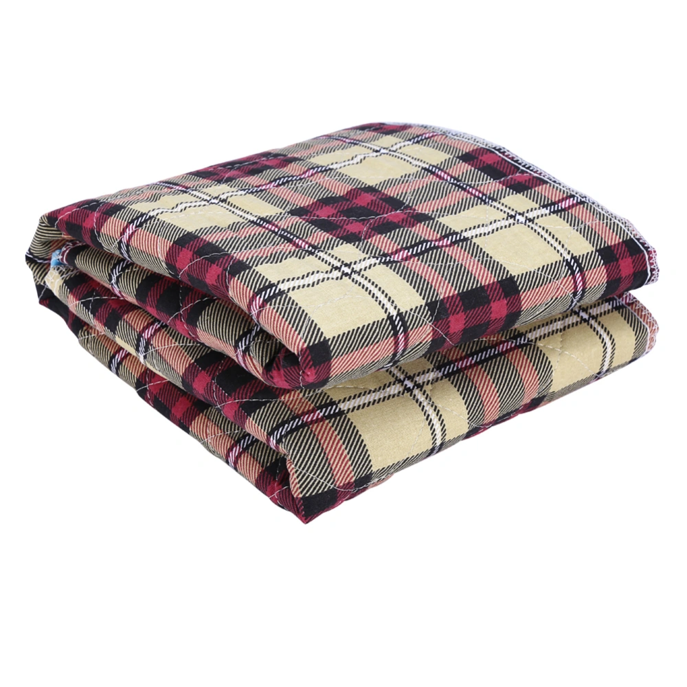 Resuable Adult Insert Liner Washable Elder Cloth Nappy 3 Layers Diaper Deep Red Plaid 80 * 90cm