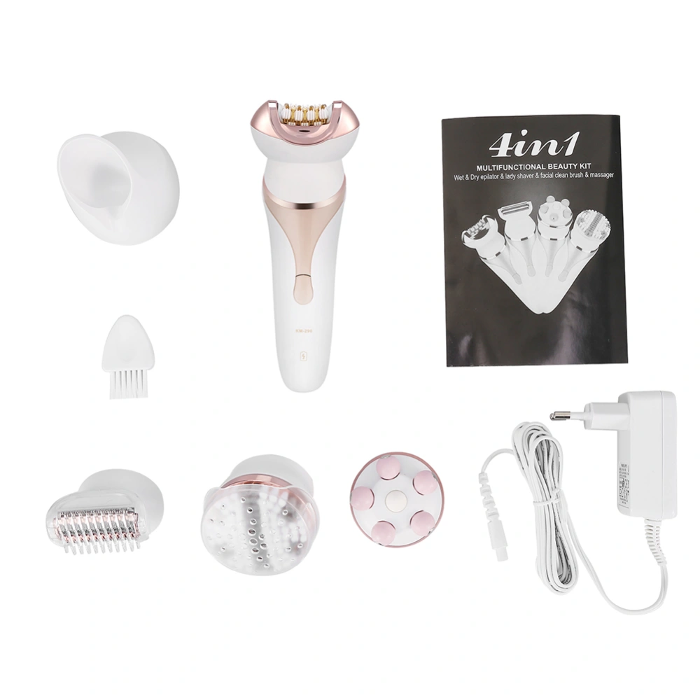 Women Lady 4 in 1 Electric Cordless Epilator for Shaving Trimming Cleansing Massager Waterproof