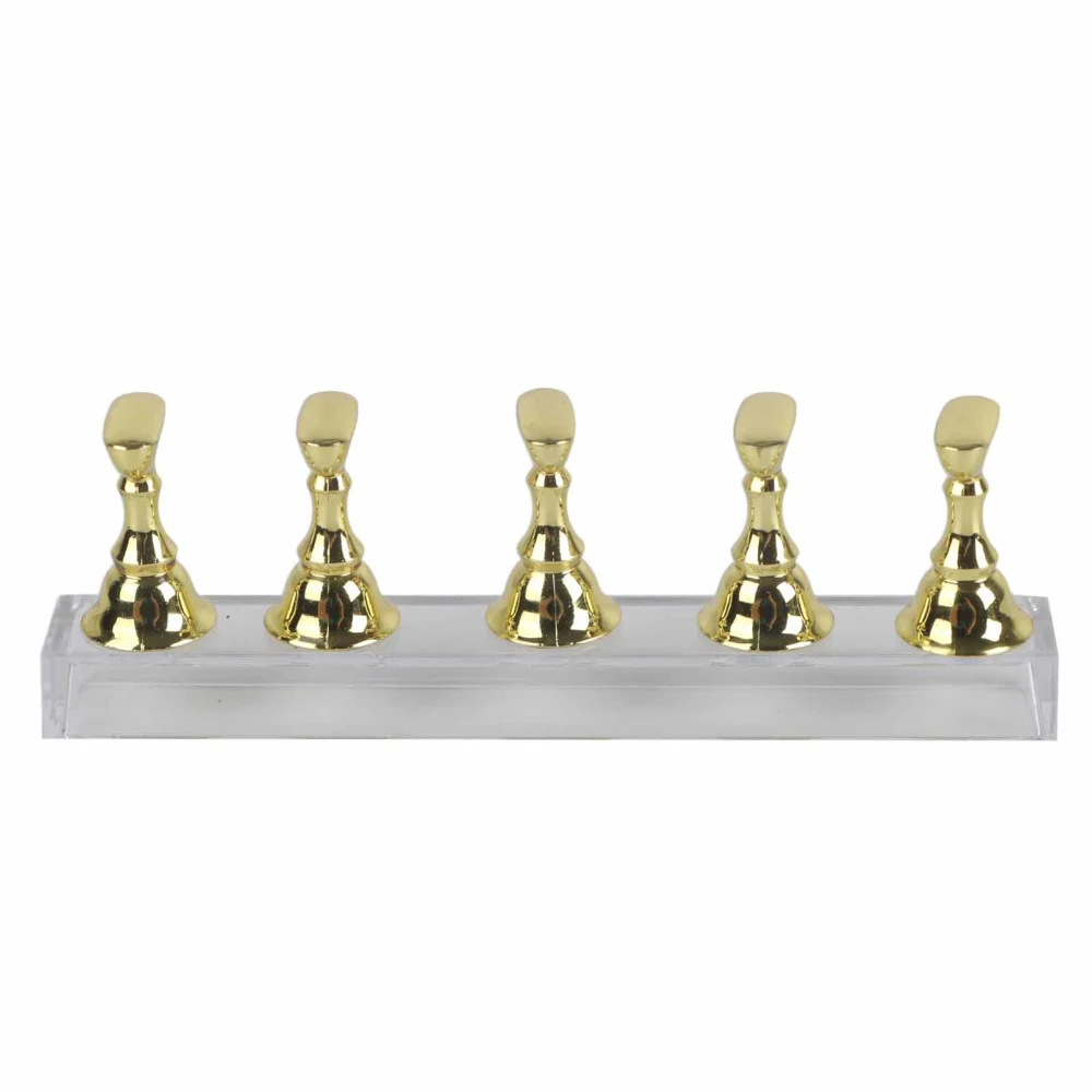 False Nail Display Stand Holder Set Nail Art Practice Holder Gold Magnetic Nail Showing Shelf