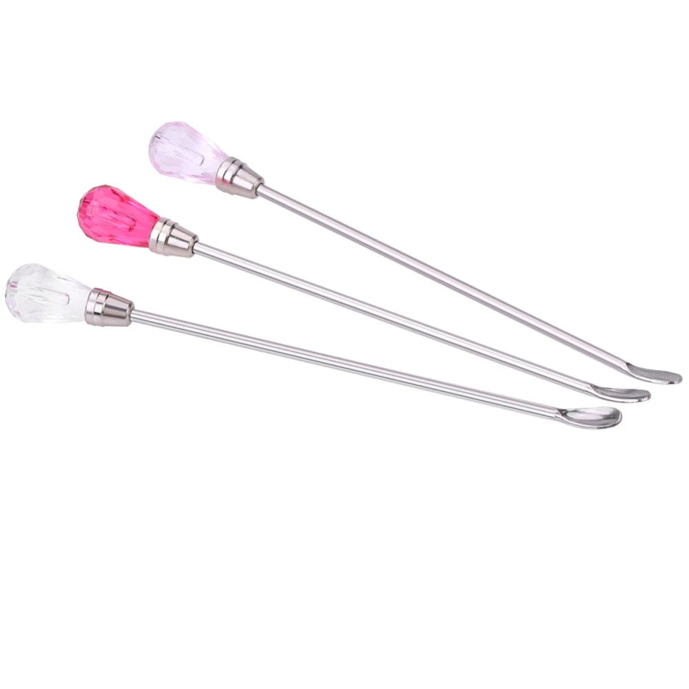 3pcs Stainless Steel Pigment Stirring Rod Spoon Microblading Tattoo Powder Ink Mixing Stick