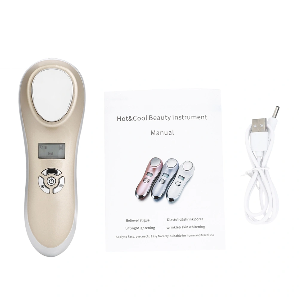 USB Beauty Machine Ultrasonic Hot Cold Hammer Facial Massager Skin Tighten Pore Shrink Device