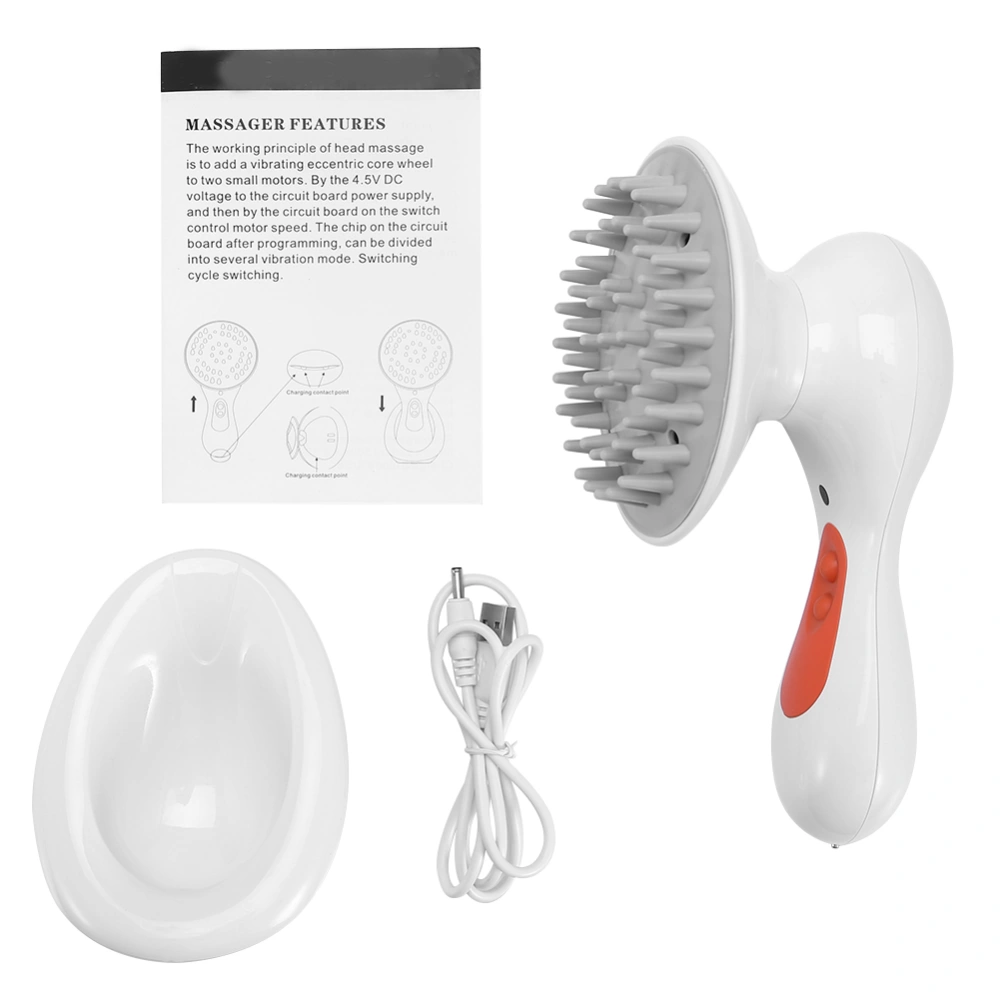 Electric Head Massaging Brush Waterproof Vibration Hair Scalp Scrubber Stress Relieve Comb