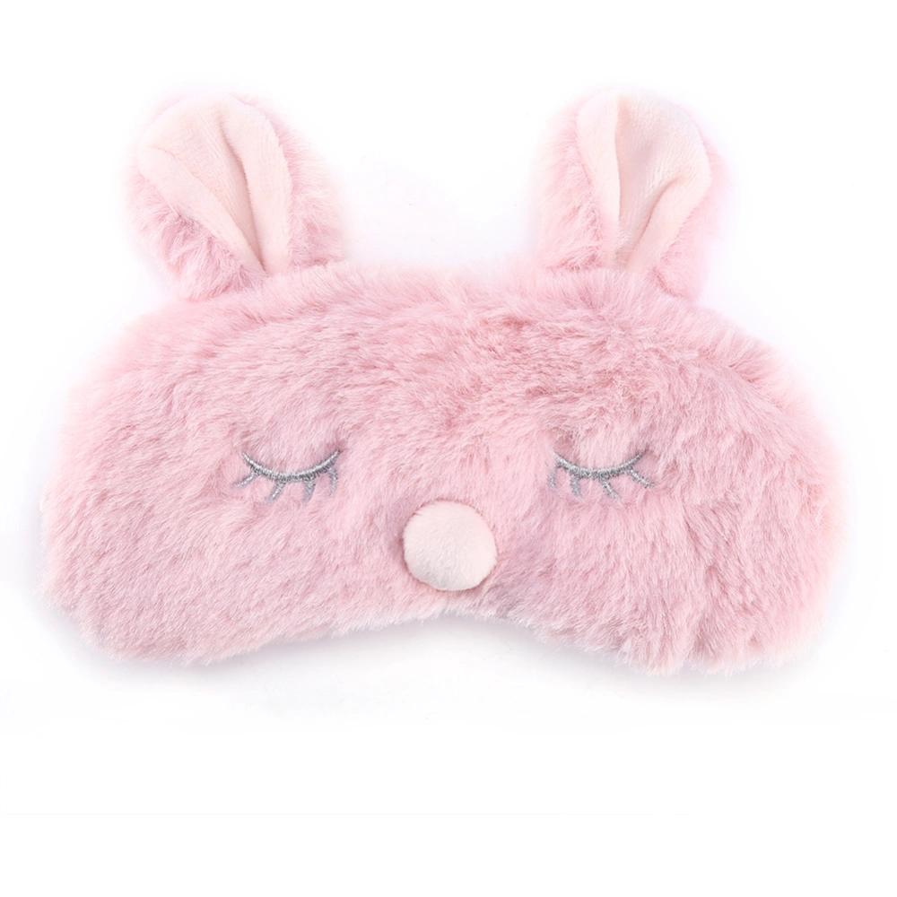 Cute Animal Eye Cover Sleeping Mask Christmas Deer Winter Carton Nap Eye Shade Mask Pink Rabbit