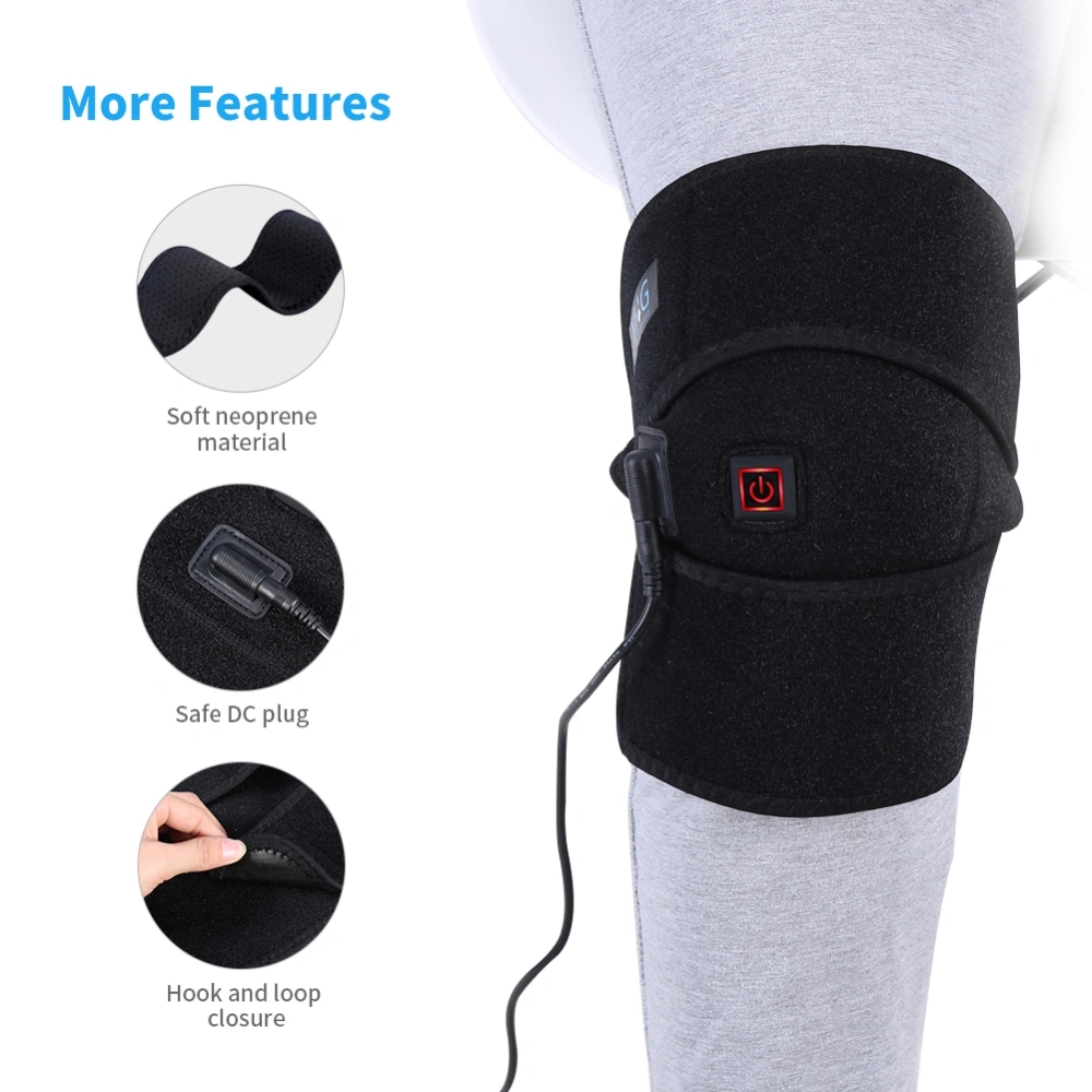 Heated Knee Brace Wrap Knee Heating Pad for Knee Injury, Cramps Arthritis Recovery