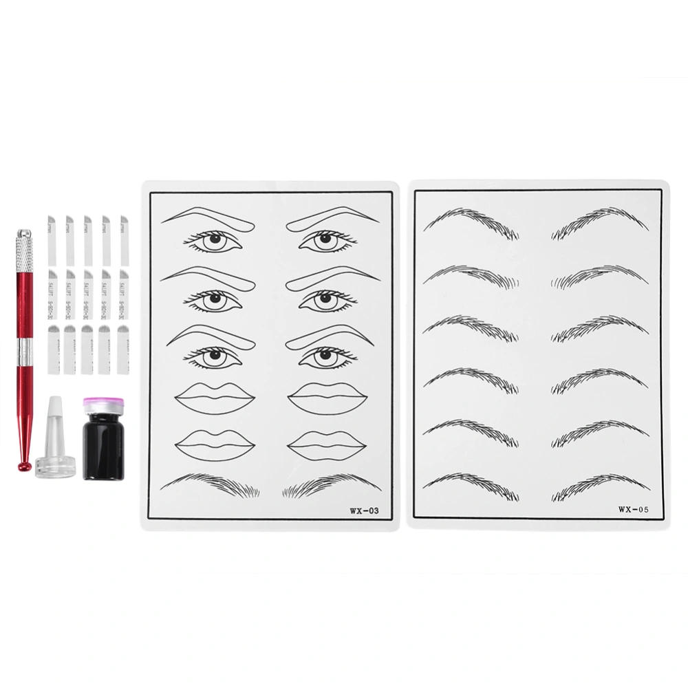 Microblading Permanent Makeup Eyebrow Tattoo Kit Tattoo Needle Tattoo Pen Practice Skin Pigment