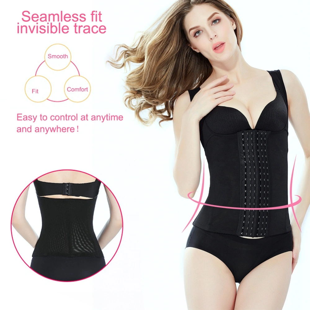 Women Underbust Corset Slimming Bodysuit Waist Training Body Shaping Underwear (L)